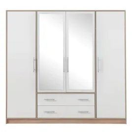 szafa-uchylna-meblar-smart-200-cm-bialy-dab-sonoma-lustro-2-szuflady