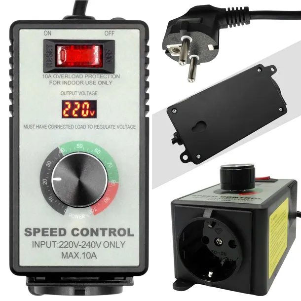REGULATOR MOCY OBROTÓW SILNIKA GRZAŁKI 2000W 230V 10A napięcia wyłącznik