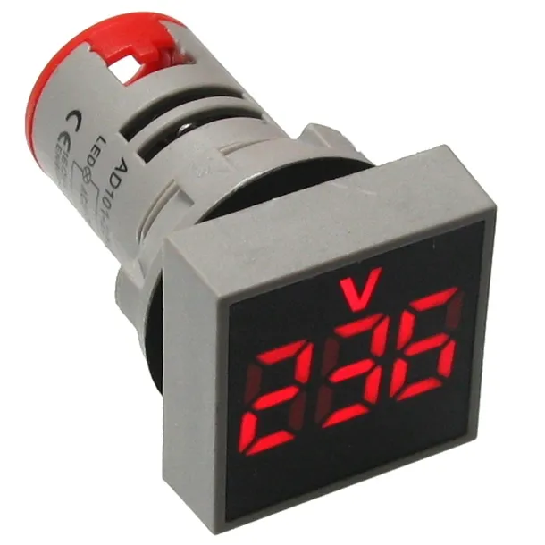 Kontrolka LED czerwona 220V 230V 500V WOLTOMIERZ miernik Voltomierz