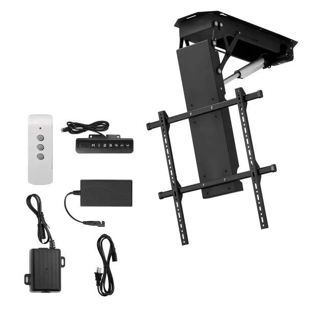 Uchwyt TV sufitowy 32-70” elektryczny regulowany flip-down VESA do zabudowy