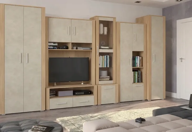 Duża Meblościanka 370cm do salonu Craft Złoty Note 3 CR