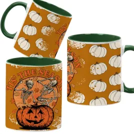 kubek-ciemno-zielony-jesienne-wzory-dynie-cozy-fall-pumpkin-spice