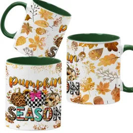 kubek-ciemno-zielony-jesienne-wzory-dynie-cozy-fall-pumpkin-spice