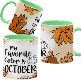 kubek-ceramiczny-330ml-zielony-jesienne-wzory-dynie-cozy-fall-pumpkin-spice