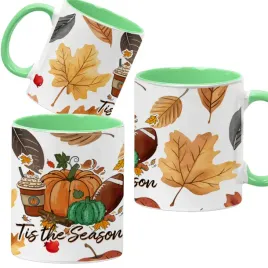 kubek-ceramiczny-330ml-zielony-jesienne-wzory-dynie-cozy-fall-pumpkin-spice