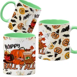 kubek-ceramiczny-330ml-zielony-jesienne-wzory-dynie-cozy-fall-pumpkin-spice
