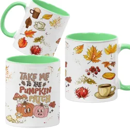 kubek-ceramiczny-330ml-zielony-jesienne-wzory-dynie-cozy-fall-pumpkin-spice