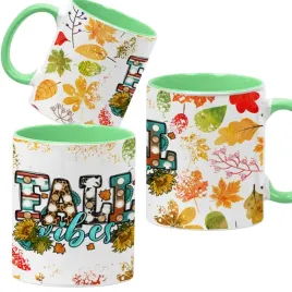 kubek-ceramiczny-330ml-zielony-jesienne-wzory-dynie-cozy-fall-pumpkin-spice