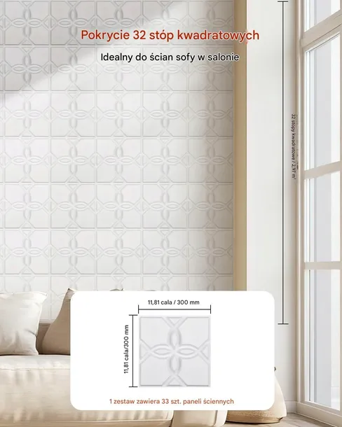 panele-scienne-3d-biale-kwiaty-2-97-m-dlugosc-30-cm