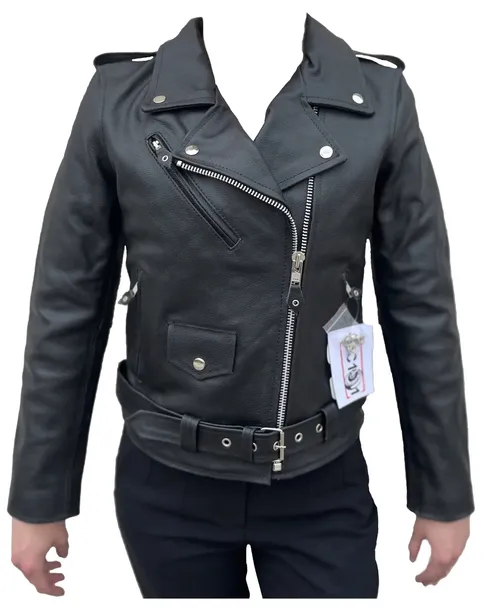 Klasyczna Kurtka Damska Motocyklowa / Do chodzenia Uniwersalna skórzana 3XL