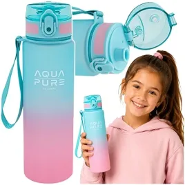 bidon-aqua-pure-astra-butelka-na-wode-600ml-szkolny-rozowy-mietowy-ombre