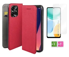 etui-z-klapka-do-honor-x5c-plus-pokrowiec-czerwony-portfel-szklo-na-ekran