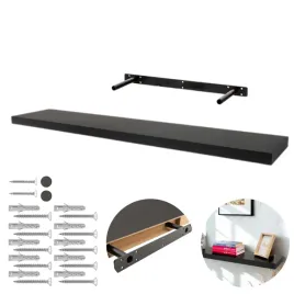 polka-wiszaca-scienna-na-ksiazki-samowiszaca-100-cm-hylly-czarny-mdf