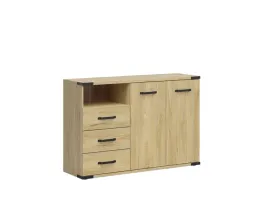 komoda-black-red-white-lara-130-cm-3-szuflady-4-drzwi-jasny-dab-matowa