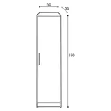 szafa-slupek-meblar-smart-190x50-cm-jednodrzwiowa-biala-dab-sonoma-kolor-mebla-dab-sonoma