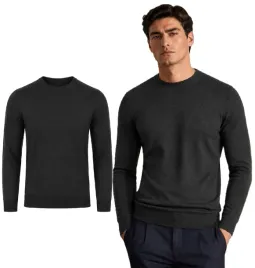 sweter-meski-ciemnoszary-gladki-klasyczny-okragly-dekolt-wygodny-stylowy