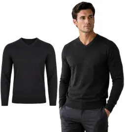 sweter-meski-ciemnoszary-klasyczny-gladki-okragly-dekolt-elegancki-modny