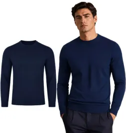 sweter-meski-granatowy-okragly-dekolt-klasyczny-wygodny-elegancki-gladki