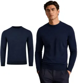 sweter-meski-granatowy-gladki-klasyczny-okragly-dekolt-elegancki-stylowy