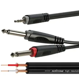 kabel-audio-jack-3-5mm-stereo-2-x-jack-6-3-mono-6m-roxtone-sayc130l6