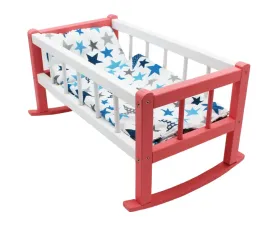 kolyska-drewniana-dla-lalek-szara-lub-rozowa-z-posciela