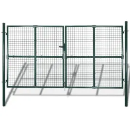 furtka-ogrodzeniowa-stalowa-ciemnozielona-306-x-200-cm-z-zamkiem-3-klucze