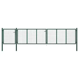 zielona-brama-stalowa-500-x-125-cm-z-zamkiem-i-kluczykami