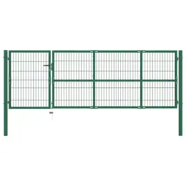 zielona-furtka-ogrodowa-z-malowanej-proszkowo-stali-350x100-cm