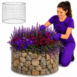 okragly-slupek-gabionowy-100-x-50-cm-srebrny-stal-galwanizowana