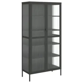 kredens-z-szklem-ryflowanym-i-stalowa-rama-czarny-85x40x180-cm