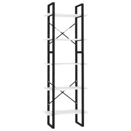 bialy-regal-na-ksiazki-z-5-polkami-wysoki-105-cm-niski-70-cm