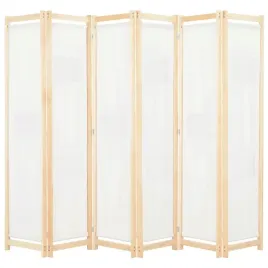parawan-wolnostojacy-6-panelowy-z-torbami-drewno-jodlowe-kremowy