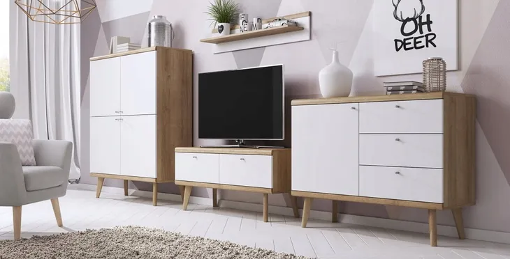 polka-na-ksiazki-wiszaca-scienna-do-salonu-biala-dab-107cm-primo-material-plyta-laminowana