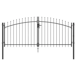 brama-ogrodowa-szara-z-czubkiem-150-x-300-cm-stalowa-253-kg