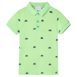 neonowa-zielona-koszulka-polo-dziecieca-116-male-rowery-krotkie-rekawy