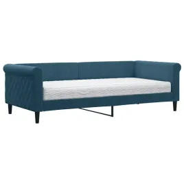 lozko-dzienne-2-w-1-z-materacem-niebieskie-229-x-100-x-68-cm