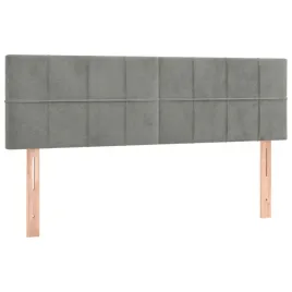 zaglowek-lozka-aksamitny-regulowany-jasnoszary-144x5x78-88-cm