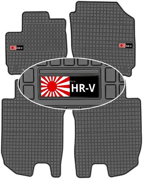 Honda HR-V 2015-2021 Dywaniki gumowe do samochodu + EMBLEMAT