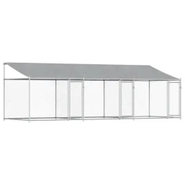 mobilna-klatka-dla-psa-ze-stali-galwanizowanej-z-dachem-6x2x2m-szary