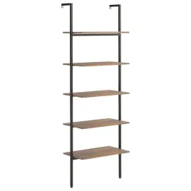 regal-drabinowy-5-poziomowy-ciemnobrazowy-czarny-64-x-35-x-185-cm
