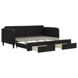 rozkladana-lezanka-sofa-czarna-223x100x75-cm-z-2-szufladami-na-kolkach