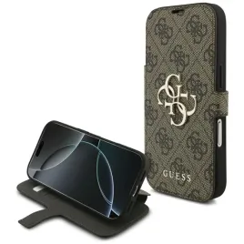 etui-guess-book-4g-metal-logo-na-iphone-17-pro-brazowe