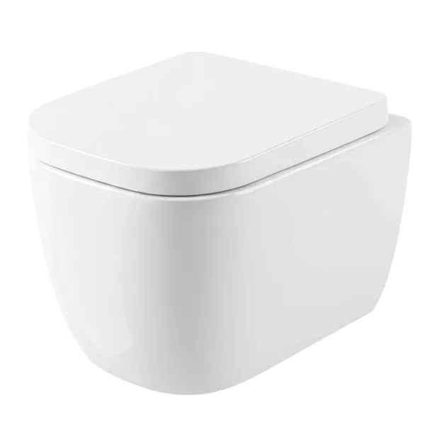 Miska WC wisząca Rea Cubik Mini Tornado 43 cm biała bez kołnierza