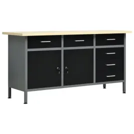 stol-warsztatowy-z-6-szufladami-i-2-szafkami-czarno-szary-160x60x85-cm
