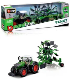 traktor-fendt-1050-vario-zgrabiarka-motorized-zestaw-farm-burago-3-lata