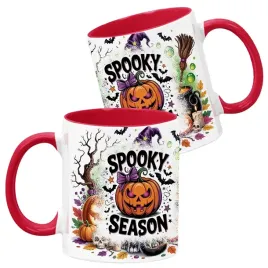 kubek-ceramiczny-330ml-czerwony-wzory-halloween-jesien-na-prezent