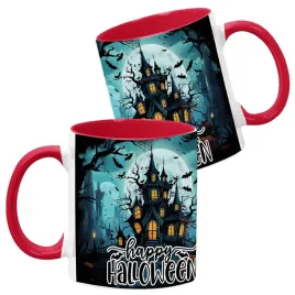 kubek-ceramiczny-330ml-czerwony-wzory-halloween-jesien-na-prezent