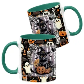 kubek-ceramiczny-ciemno-zielony-wzory-halloween-jesien-na-prezent