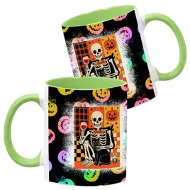 kubek-ceramiczny-330ml-zielony-wzory-halloween-jesien-na-prezent