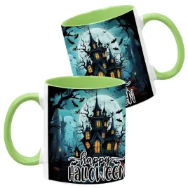 kubek-ceramiczny-330ml-zielony-wzory-halloween-jesien-na-prezent